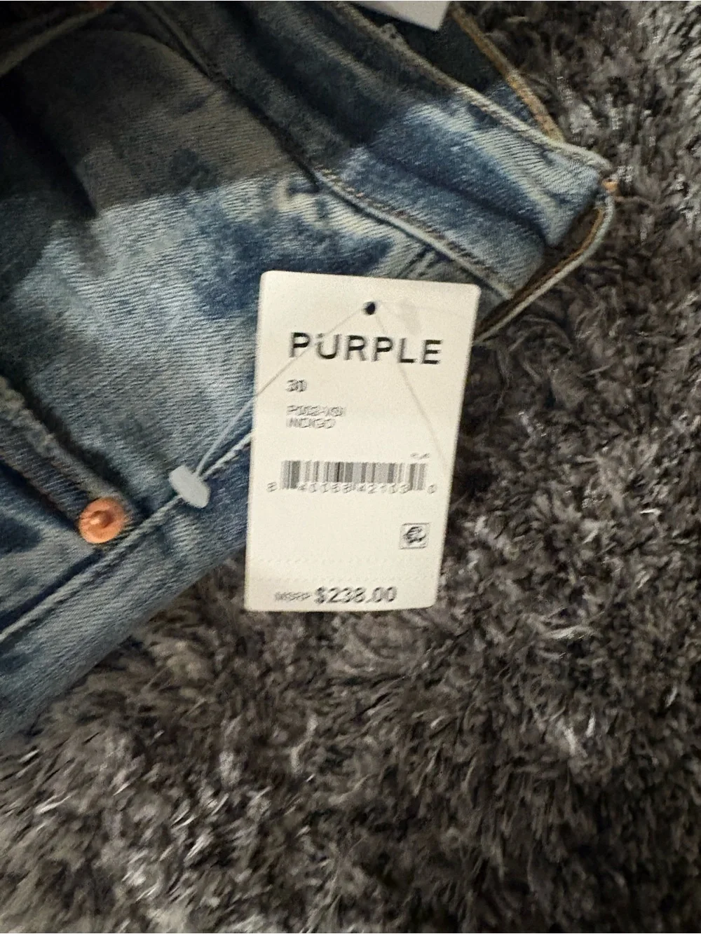 Purple Paint-Splatter Skinny Jeans for Men - Light Blue